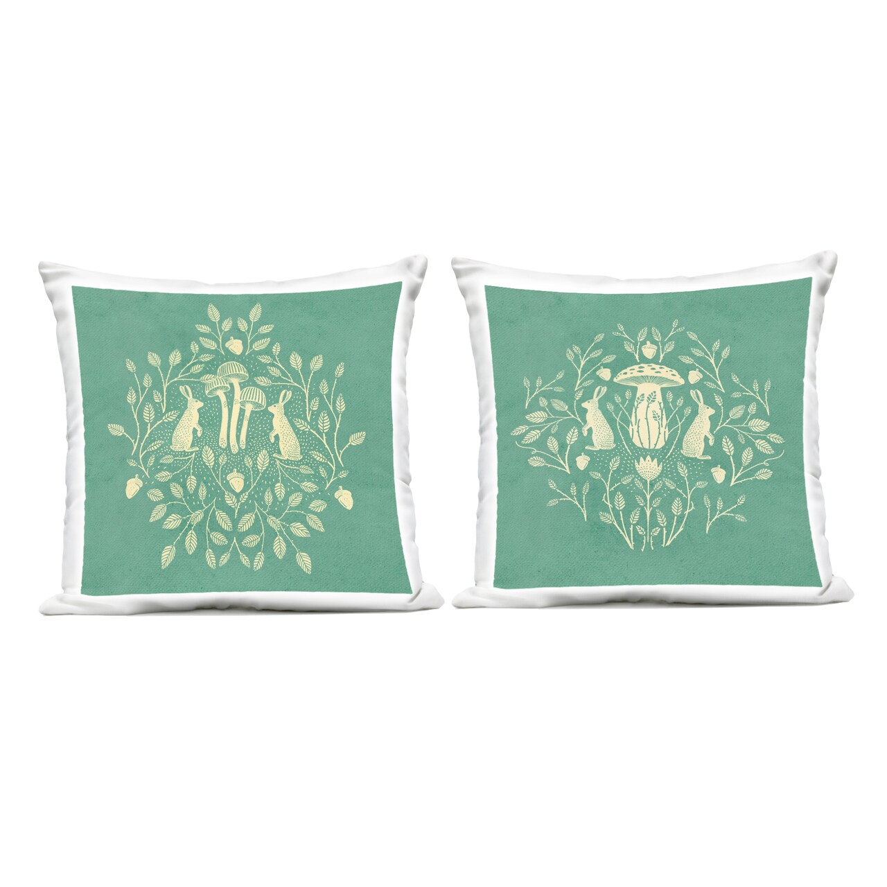 Stupell Industries Boho Symmetrical Rabbits 2pc Outdoor Printed Throw Pillow Set Design by Katie O'Shea, 18 x 7 x 18